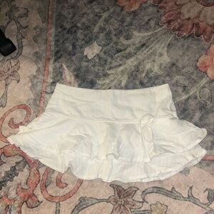 Peppermayo White Ruffle Mini Skirt